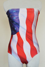 Load image into Gallery viewer, USA Flag Strapless Swimsuit