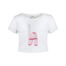 Load image into Gallery viewer, LA Neon Lights Crop Tee