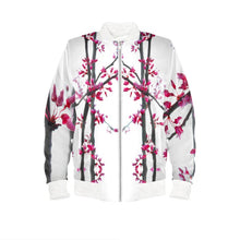 Load image into Gallery viewer, Women's Bomber Jacket - Cherry Tree Blossoms
