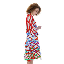 Load image into Gallery viewer, Columbus Avenue All-Over Print Women's Satin Kimono Robe
