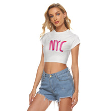 Load image into Gallery viewer, NYC Light Painting Women's Raglan Cropped T-shirt
