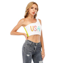 Load image into Gallery viewer, USA Traffic Lights All-Over Print One-Shoulder Cropped Top
