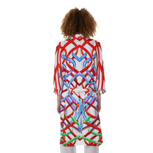 Load image into Gallery viewer, Columbus Avenue All-Over Print Women's Satin Kimono Robe
