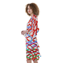 Load image into Gallery viewer, Columbus Avenue All-Over Print Women's Satin Kimono Robe
