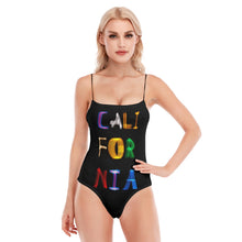 Load image into Gallery viewer, California Light Painting All-Over Print Women's Black Cami Tube Top Bodysuit
