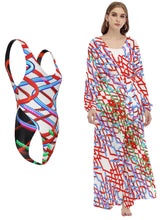 Load image into Gallery viewer, Columbus Avenue All-Over Print Women's Satin Kimono Robe
