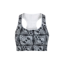 Load image into Gallery viewer, Black and White Light Painting Padded Sport Bra
